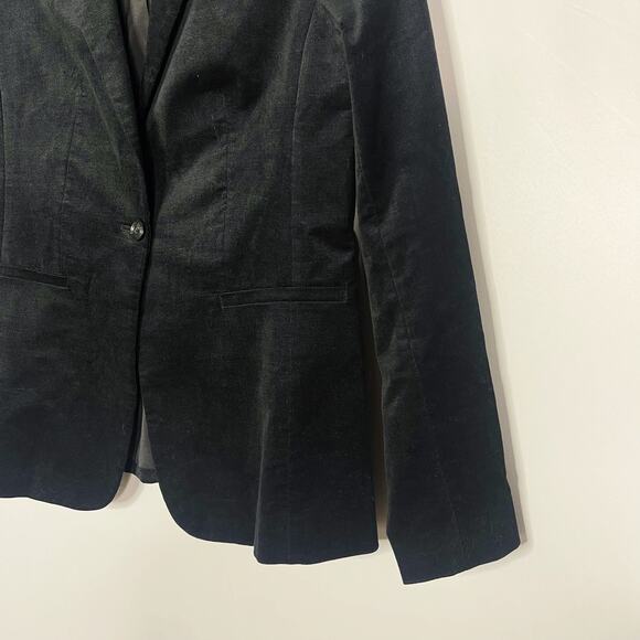 Banana Republic Womens Size 4 Black Velvet Long and Lean Blazer Single Button - Picture 8 of 14